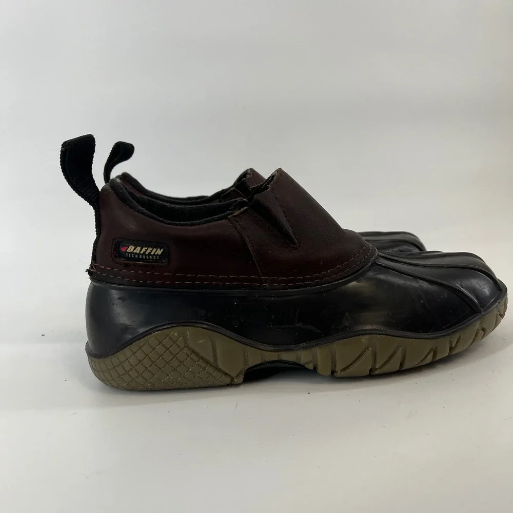 Baffin Technology Brown Leather Black Rubber Duck Shoes Womens 10 Mens 8 Canada